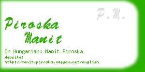 piroska manit business card